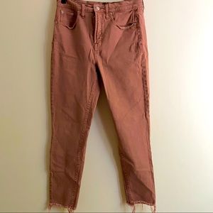 Gap denim womens size 28 true skinny clay colored jeans with raw hem
